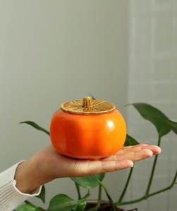 Pot à thé en céramique couleur kaki avec couvercle, écologique, personnalisable avec logo, boîte cadeau pour mariage ou bonbons - Product Image 3