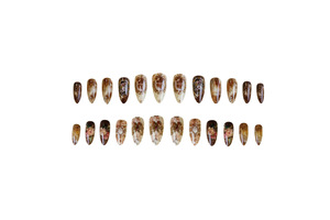 Faux ongles élégants en ambre rose, 24 pièces, forme amande, effet fumé, réutilisables, couvrance totale, pour l'automne et l'hiver - Product Image 4