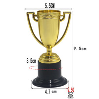 Petit trophée en plastique pour enfants avec base, mini jouet électro-plaqué fabriqué en Chine pour les récompenses de compétition de la maternelle