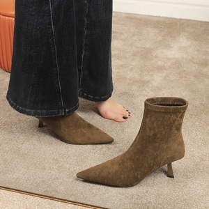 <span class=keywords><strong>Bottines</strong></span> pour femmes, noires, à talons aiguilles, gladiateur, en <span class=keywords><strong>cuir</strong></span> PU, <span class=keywords><strong>bottines</strong></span> à talons fins, à fermeture éclair, chaussures de luxe de créateur - Product Image 2