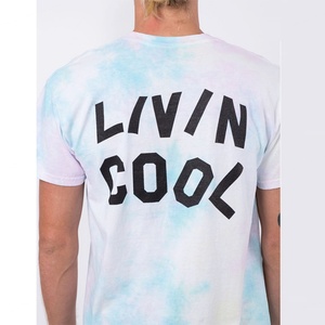 T-shirts pour hommes de haute qualité 100% coton biologique écologique tricotés 180g imprimés tie-dye personnalisés - Product Image 4