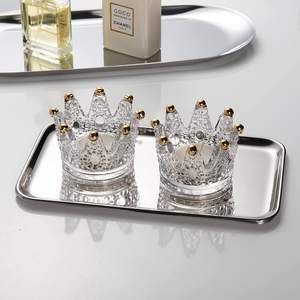 Bandeja de tocador de acero inoxidable rectangular pequeña, bandeja de almacenamiento de cosméticos y maquillaje de baño organizada para platos de joyería y platos - Product Image 4