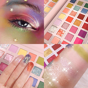 Palette <span class=keywords><strong>Ombretti</strong></span> 28 Colori con Logo Personalizzato, Facili da <span class=keywords><strong>Sfumare</strong></span>, Glitter Resistenti allo Sbiadimento, Etichetta Privata, <span class=keywords><strong>Ombretti</strong></span> Altamente Pigmentati - Product Image 4