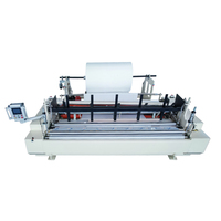 Machine de découpe et de rembobinage de papier toilette entièrement automatique à technologie de gaufrage avancée, pilotée par PLC et moteur, capacité de 4 à 6 tonnes/jour