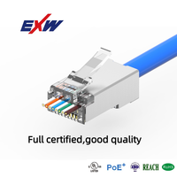 Connecteur RJ45 CAT6 d'origine usine, fiche modulaire RJ45 blindée FTP 8P8C avec capuchon anti-tension et barre de charge pour câble réseau