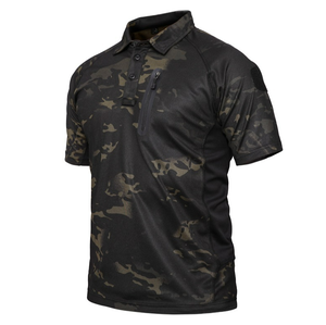 Camisetas Polo Tácticas DFT104 de Manga Corta, Tejidas, de Secado Rápido, con Camuflaje Python Verde Khaki y Negro - Product Image 4