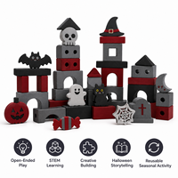 Ensemble de blocs en mousse rose et violet pour filles, thème Halloween, kit de construction créatif ouvert pour enfants d'âge préscolaire, OEM ODM