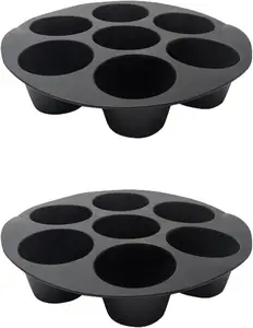 7 cup Silicone cupcake Pan cho Baking Vòng tráng miệng nướng KHUÔN CUPCAKE tin khay Silicone Muffin bánh ly