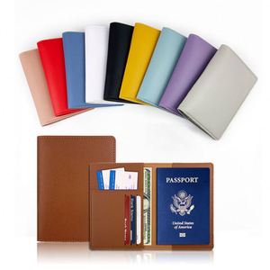 Portefeuille de voyage personnalisé avec logo, étui pour passeport, porte-cartes en cuir PU, accessoires de voyage, organiseur de documents, protection pour femmes et hommes - Product Image 1