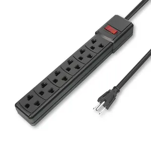 Plugue e tomada universal americano 6-way placa de alimentação em casa 18AWG CCA interruptor, adequado para o Brasil