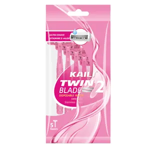 KAILI Lady เครื่องโกนหนวดคู่มีดโกนพลาสติกแบบใช้แล้วทิ้ง