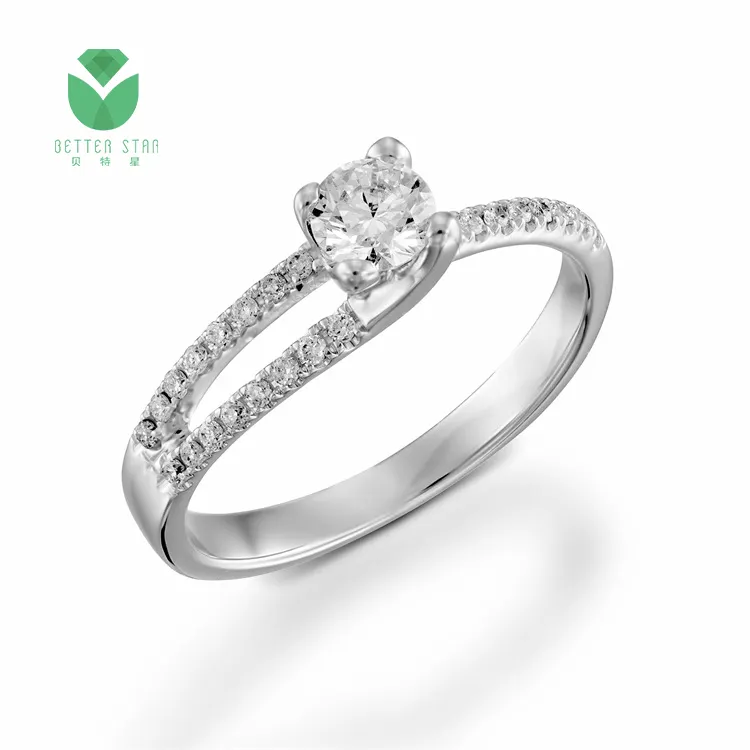 14k 18k Gold CVD Lab Diamond 1 Carat Wedding Ring Fine Jewelry Women Engagement Ring With Synthetic CVD Diamond Round Shape
