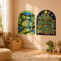 Autocollants muraux en feutre magnétiques amovibles personnalisés OEM Uni-Felt pour la décoration de chambre d'enfant