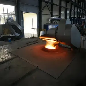 Steel Shell 500KG Capacity Induction Iron Melting Furnace Electrical Hydraulic Tilting Smelting Stove for Sale