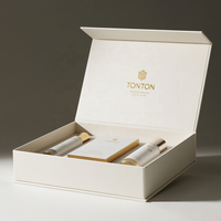 Boîte magnétique personnalisée et boîte cadeau bleue pour ensemble de soins de la peau et emballage de luxe, boîte anti-poussière en papier