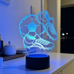 Acrylic Football Decorative 3D <b>LED</b> Night <b>Light</b> Lamp Modern Color Changing for Bedroom Plug-in Battery-Powered Home Decoration - Product Image 3