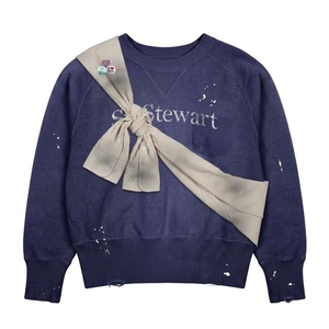 Paint Splatter Vintage <b>Washed</b> <b>Men</b> Crew Neck Sweatshirt Distressed Detachable Shirt Tie Custom <b>Men</b> Brand Sweatshirt Manufacture - Product Image 3