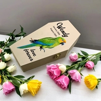 Ataúd Personalizado de Madera Maciza para Mascotas, Caja Funeraria para Perros, Gatos y Pájaros, Impresión UV, Entierro Conmemorativo Personalizado