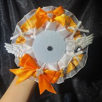 Tempat Penyimpanan Badge Lolita dengan Renda dan Pita, Tempat Badge Sayap Malaikat, Aksesoris Dekorasi Itabag Buatan Tangan untuk Pin Tombol 58mm 65mm