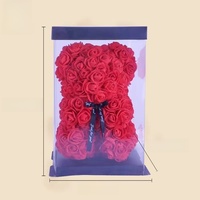 Regalo de San Valentín 2026 para Parejas, Osos de Peluche con Rosas de Tacto Natural en Caja de Flores de Plástico para Mujeres