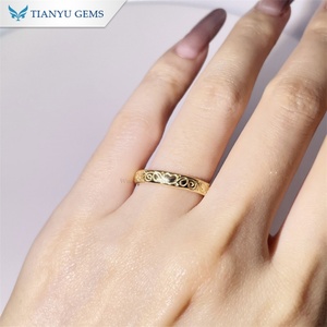 Tianyu Gems patrón personalizado privado 10K 14K 18K oro amarillo sólido 3,5mm ancho banda de boda para mujer - Product Image 6
