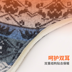 Winter Knitted Double Layer Fleece Hat With Adjustable Buckle Windproof Ear Covering For Outdoor Cycling Adult Sports Cap - Product Image 3