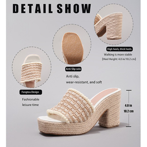 Nouvelles plateformes pour femmes à bout ouvert, sexy, talons épais pour l'été - Product Image 6