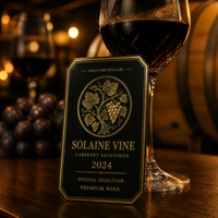 Étiquettes autocollantes personnalisées pour bouteilles de vin avec logo, rouleau d'autocollants en vinyle à estampage à chaud doré, autocollants décoratifs pour bouteilles de vin et de whisky