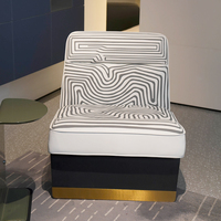Fauteuil d'appoint sans accoudoirs à imprimé artistique, chaise rembourrée moderne pour la décoration intérieure et les réceptions
