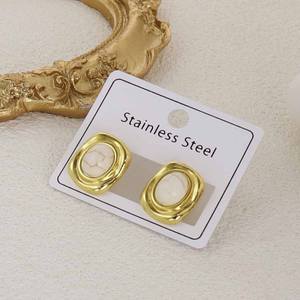 2025 Mới Hình Học Hướng dương Bông tai ngọc trai thép không gỉ chân không mạ màu không thấm nước lưu giữ đồ trang sức quà tặng - Product Image 6