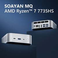 Nueva Mini PC AMD Ryzen 7 7735HS con 32GB DDR5, Windows 11 Pro, SSD NVME PCIe de 1TB, Computadora de Escritorio para Uso Comercial con 3 Años de Garantía
