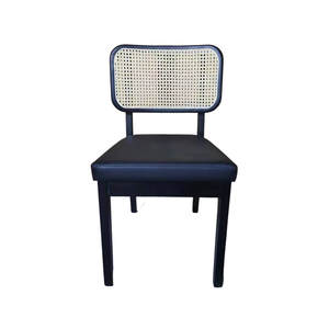 Ristorante mobili in <span class=keywords><strong>Rattan</strong></span> nero sedia da pranzo tavolino in legno sedia da pranzo - Product Image 2