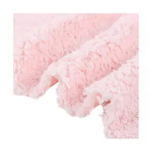 Customize color recycled 100%polyester single sided dyed cotton fur sherpa fleece fabric roll for winter women coat jacket