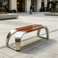 Banc de loisirs extérieur anti-corrosion en métal et bois, chaises longues pour parc, centre commercial, cour, aéroport, hôpital, école, mobilier commercial