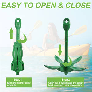 Ancoraggio 1.5kg per Kayak e Jet Ski con 13M corda galleggiante per Paddle Board accessori Canoe barca ancora pieghevole Grapnel ancora - Product Image 4