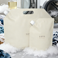 Pochettes souples personnalisées avec bec verseur et poignée, 5L, 200g, rechargeables, en plastique laminé, Doypack pour liquides et eau
