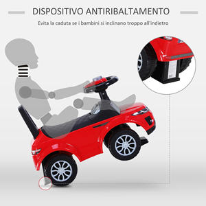 HOMCOM Voiture jouet à chevaucher pour enfants de 12 à 36 mois, voiture à pousser avec compartiment de rangement et dossier, rouge - Product Image 5