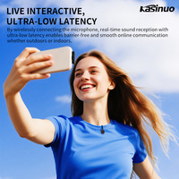 Microfono Wireless Professionale DSP con Riduzione del Rumore Kasinuo S10 2.4G, Trasmissione a Doppio Canale OTG, Design a Gancio per Orecchio, Adatto a Tutti gli Scenari