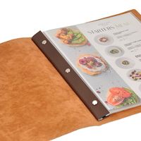 Couvertures de menu souples en similicuir PU personnalisées pour restaurants et hôtels OEM&ODM CN;GUA SKN-MG-2234