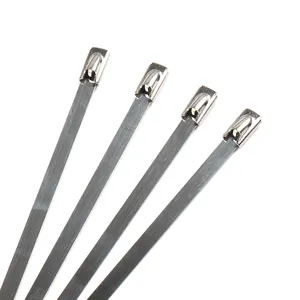 Customization Direct Sale HTGZ-7.9x150 Stainless Steel Cable Ties Tie Wrap Stainless Steel Cable Tie-Ball Lock Type