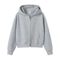 Pull à capuche court à épaules dénudées en coton de haute qualité, couleur unie, tendance mode, manches longues, ample