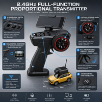 Voiture RC FPV 1:64 avec caméra HD 720P WiFi, double contrôle, mode croisière, suspension avant, étui portable, mini véhicule de cascades avec VR