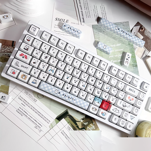 Teclas mecánicas Aflion personalizadas PDA MOA Cherry Profile con diseño de gato y oso, sublimación PBT, 143 teclas - Product Image 4