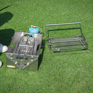 Korean Style <strong>Tabletop</strong> <strong>Gas</strong> <strong>BBQ</strong> Grill Stainless Steel Portable <strong>BBQ</strong> Folding Flip Charcoal Barbecue Grill - Product Image 3