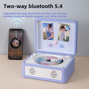 <span class=keywords><strong>Lecteur</strong></span> <span class=keywords><strong>CD</strong></span> magnétique rétro en bois, système musical de bureau, album Kpop, stéréo portable, cadeau d'anniversaire pour la maison ou le bureau - Product Image 2