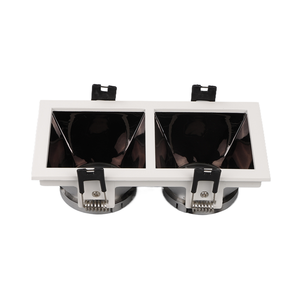 Carcasa de aluminio fundido a presión para downlight de doble cabezal cuadrado empotrado, kit de luces con portalámparas MR16 para el hogar - Product Image 1
