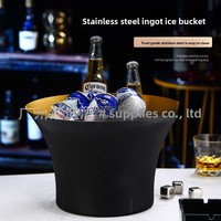 Seau à glace de luxe en acier inoxydable de grande taille pour bar et KTV