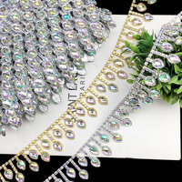 Accessoires de danse de ballet cousus à la main, DIY, or, argent, nouveau, gemme, diamant brillant, robe de bal de fin d'année