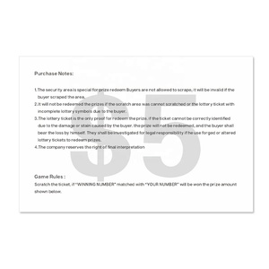 Billets de loterie à gratter personnalisés avec impression numérique pour la loterie de natation, modèle de conception pour la vente de produits de jeu - Product Image 4