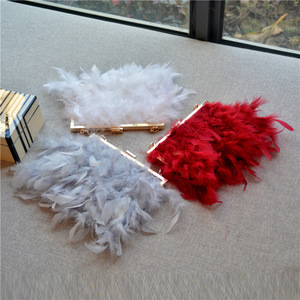 Nuevo europeo y americano-Frontera de Turquía pluma bolso de señora con plumas de avestruz Cadena de perlas de uno-hombro cena bolsa - Product Image 2